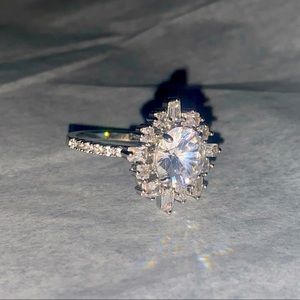 Sterling Silver CZ Engagement Ring